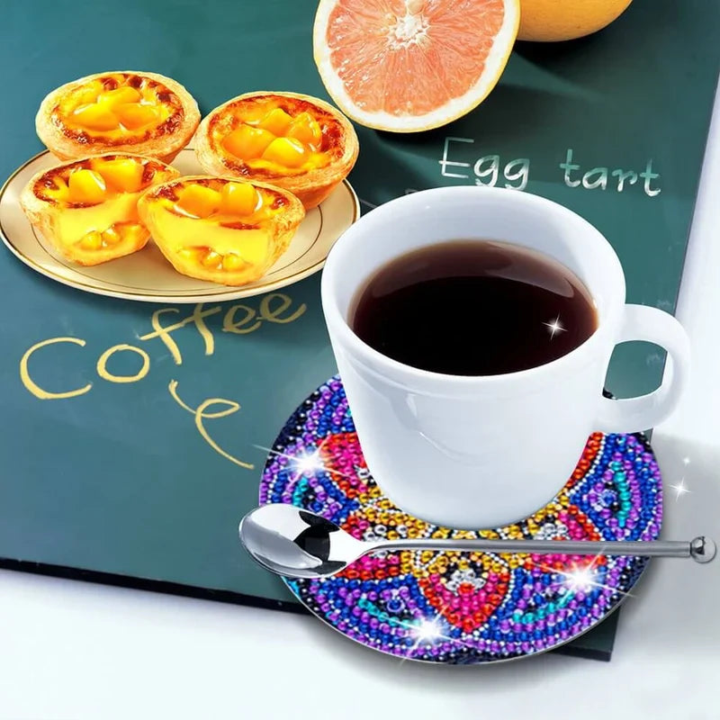 DIY coasters med rhinsten