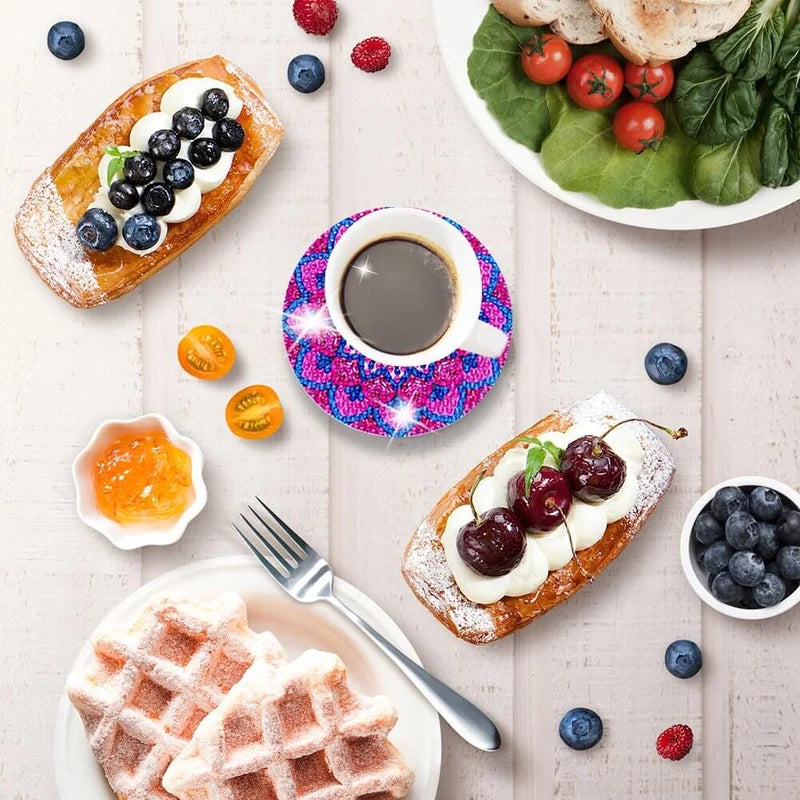 DIY coasters med rhinsten