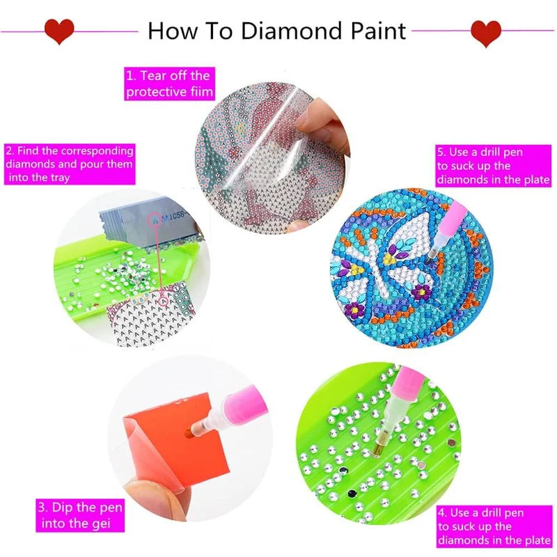 DIY coasters med rhinsten
