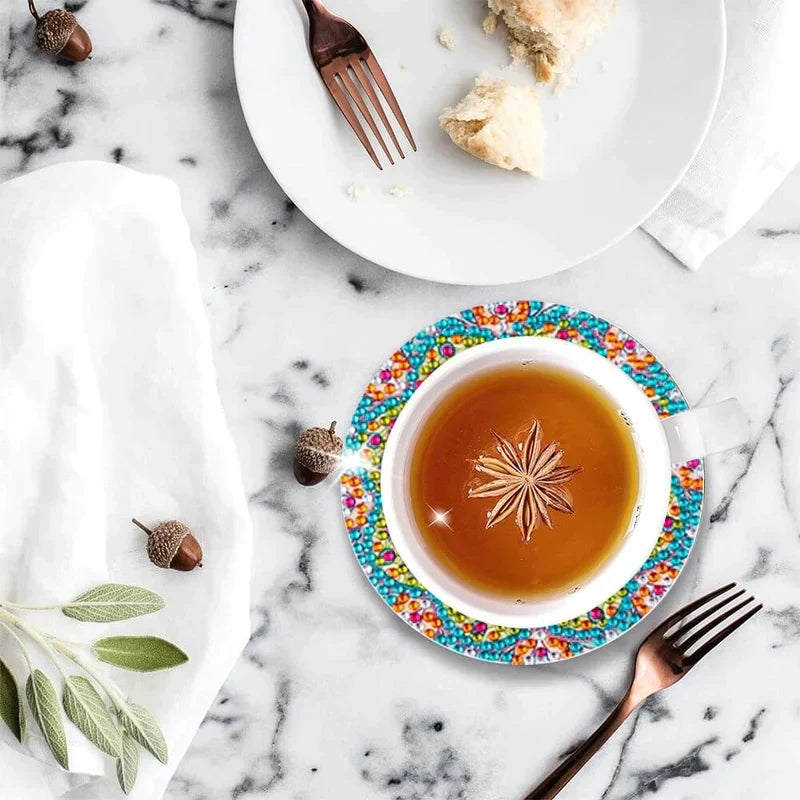 DIY coasters med rhinsten