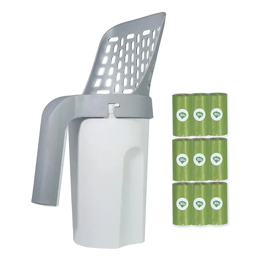 Praktisk kattebakke med integrerede poser