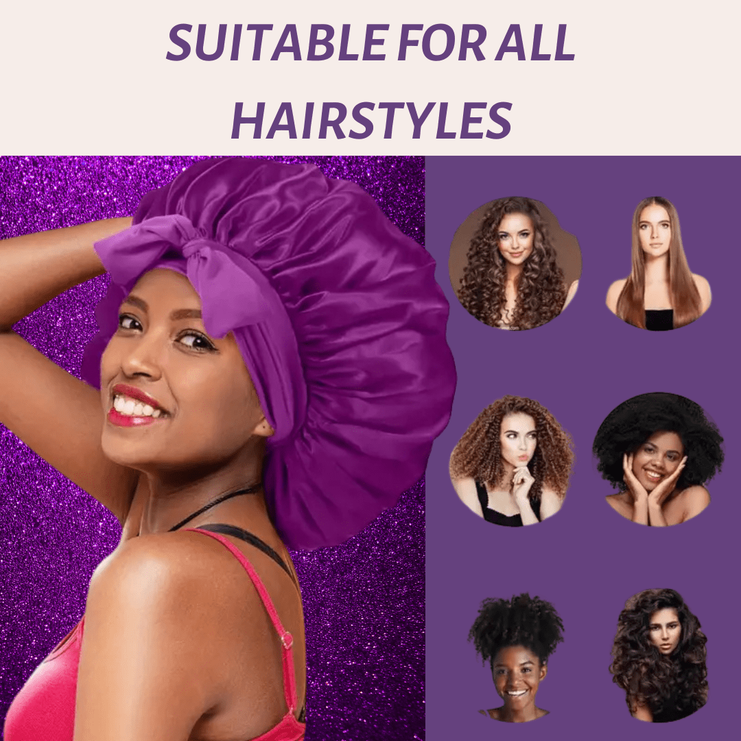 Saténová nočná čiapka na ochranu vašich vlasov s eleganciou