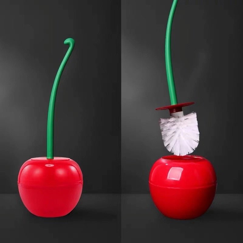 Add a unique touch to your bathroom with this cherry-shaped toilet brush