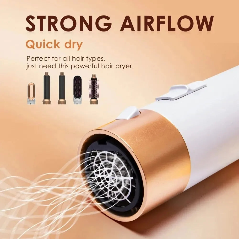 Style, straighten, and dry with a single 5-in-1 device