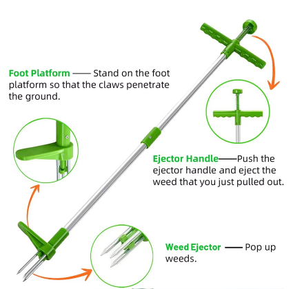 Ruohonleikkuri rikkaruohojen poistamiseen teräksestä