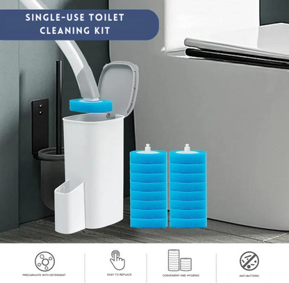 Clean your toilets without contact using disposable heads 
