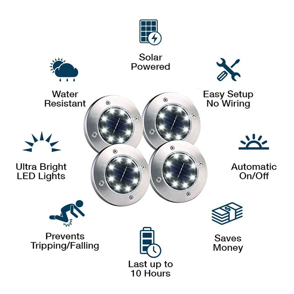 Decorative solar lamp for outdoor walkways (x4) 