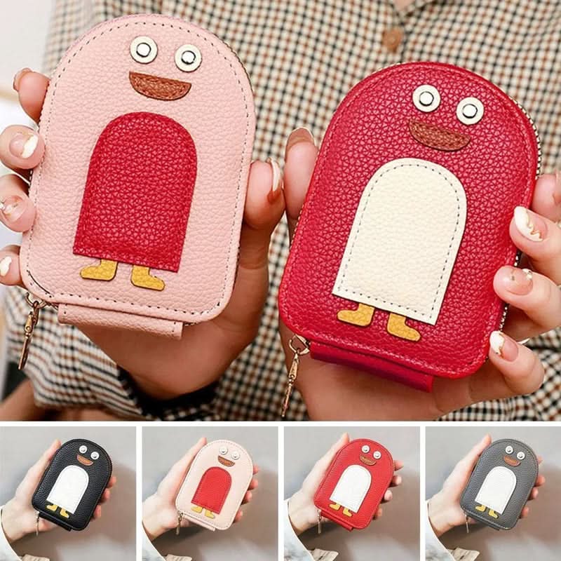 Porte-cartes - motif pingouin compact et résistant