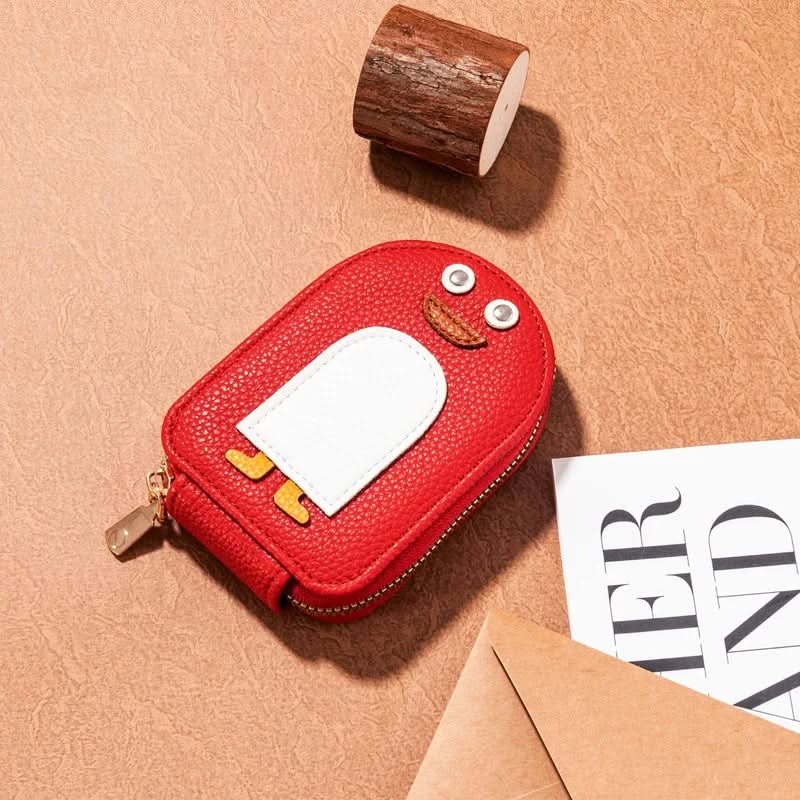 Porte-cartes - motif pingouin compact et résistant