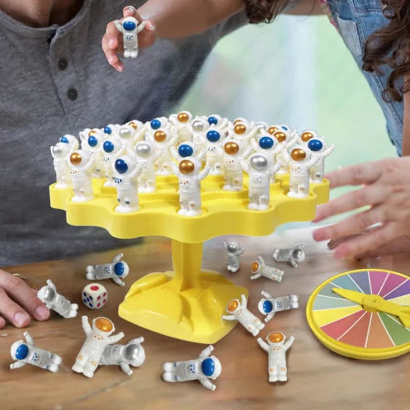 Astronaut balancing game to stimulate learning 