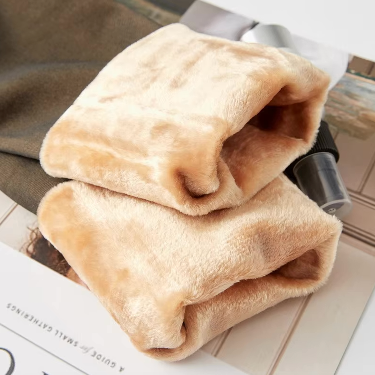 Průhledné fleece punčocháče 
