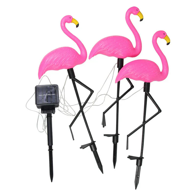 Luminous solar flamingo Różowy – Magic garden at night 