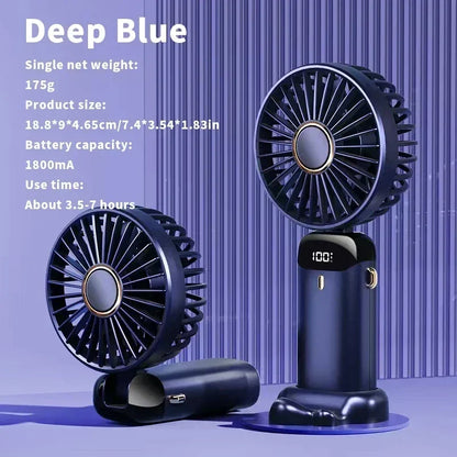 مروحة صغيرة قوية مع شاشة LED ذكية 
